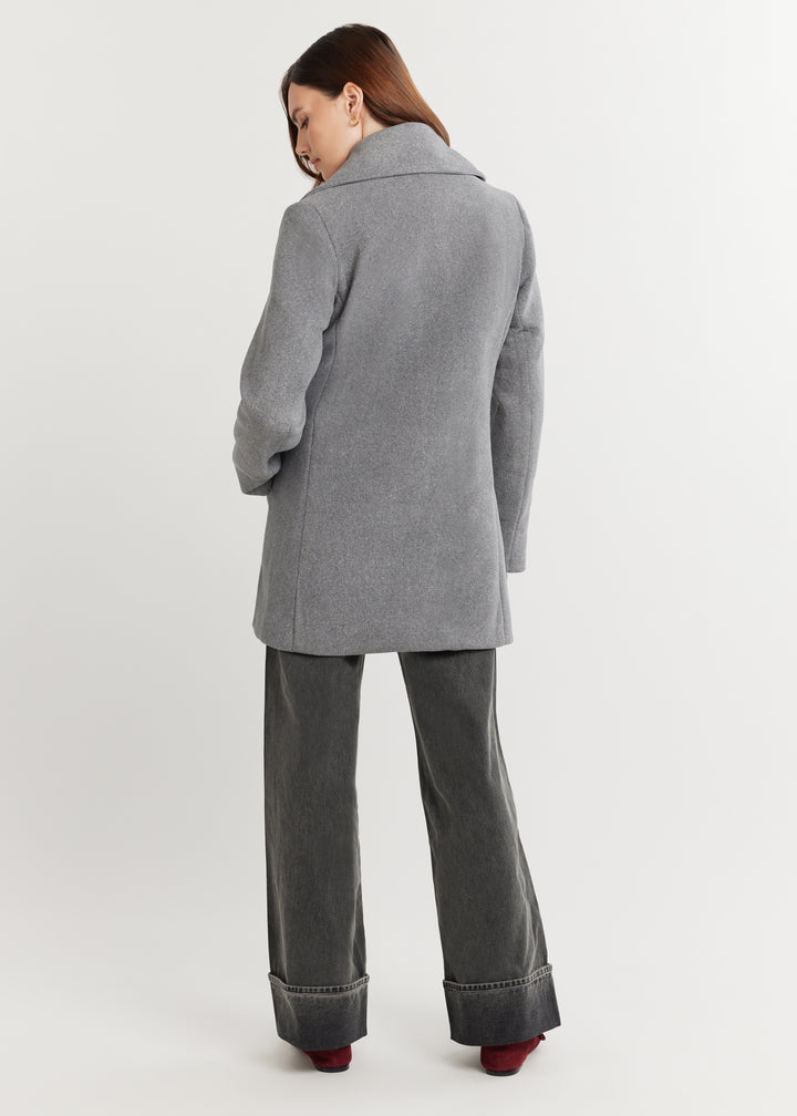 Navy Pier Peacoat in Double Layer Vello Fleece (Charcoal Grey)