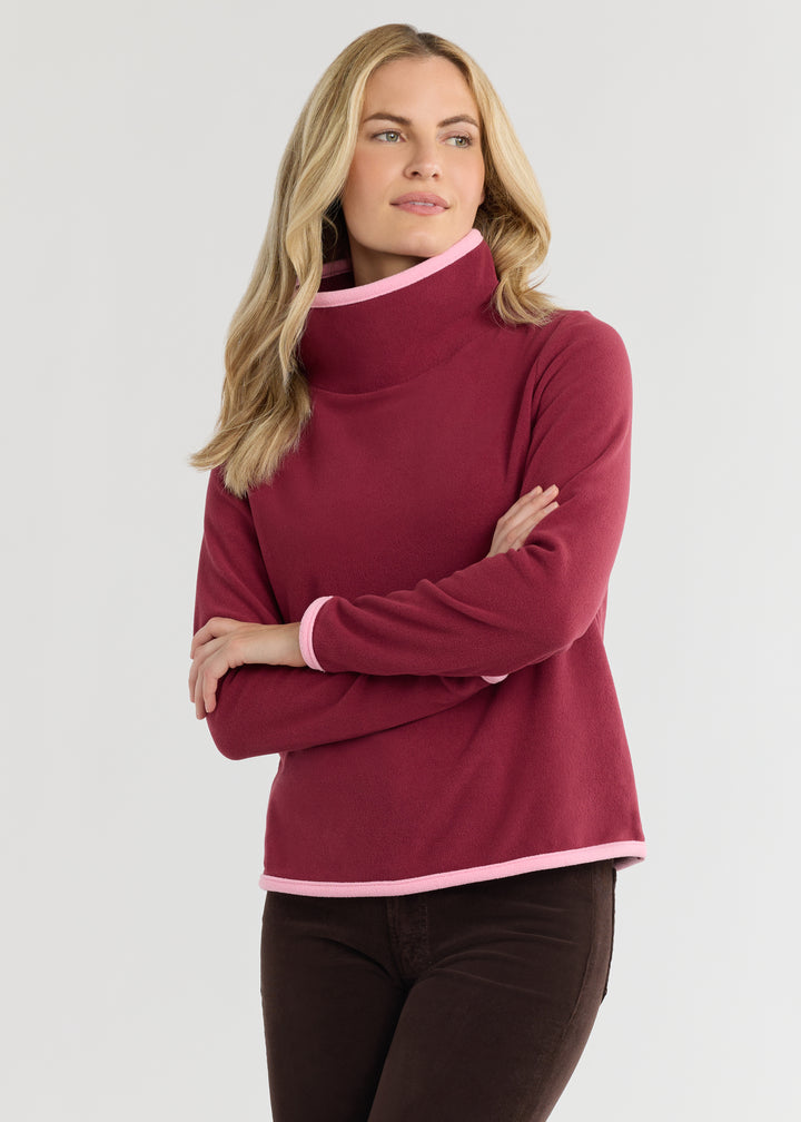 Park Slope with Tipping in Terry Fleece (Burgundy/Prism Pink)