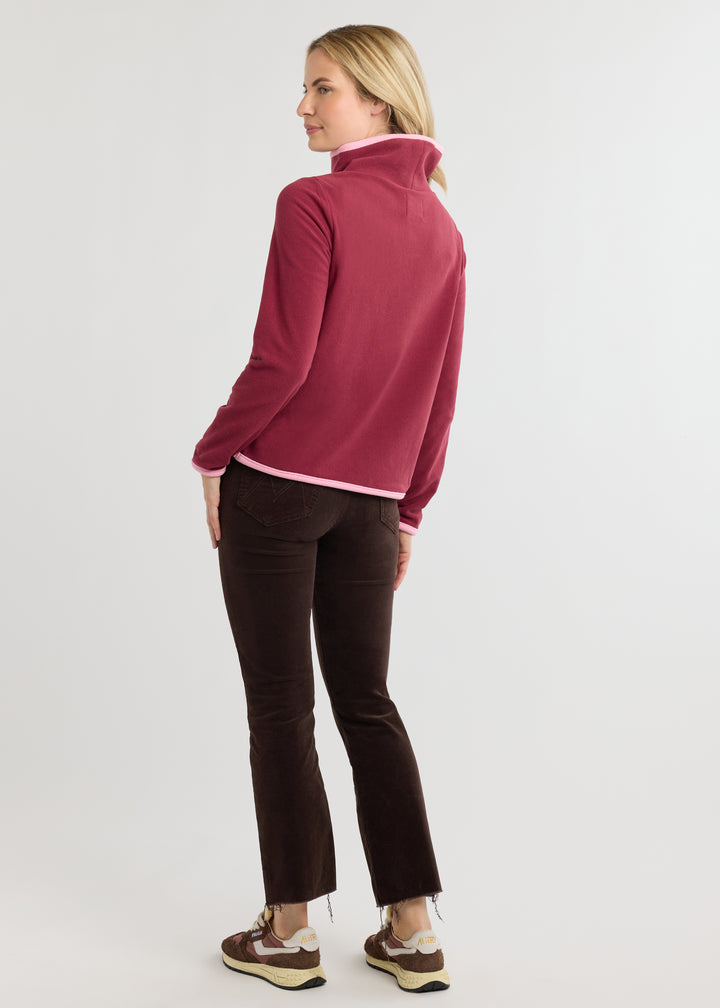 Park Slope with Tipping in Terry Fleece (Burgundy/Prism Pink)