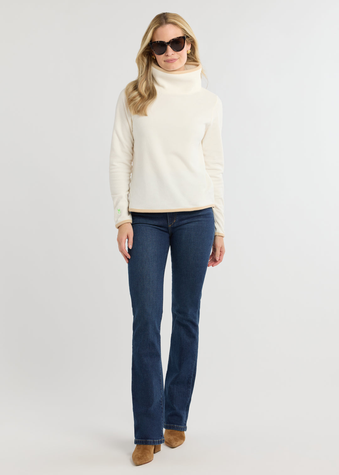 Park Slope with Tipping in Terry Fleece (Cream/Hazelnut)