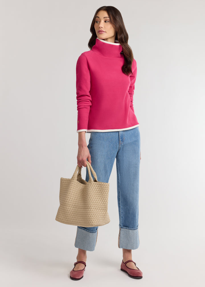 Park Slope with Tipping in Vello Fleece (Berry/Cream)