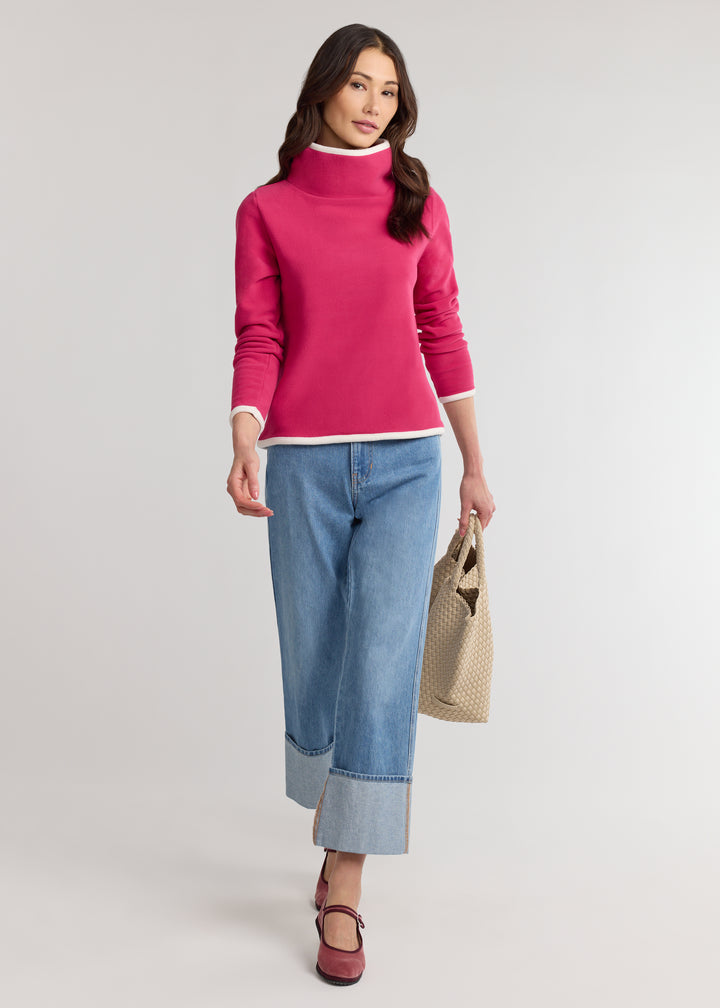 Park Slope with Tipping in Vello Fleece (Berry/Cream)