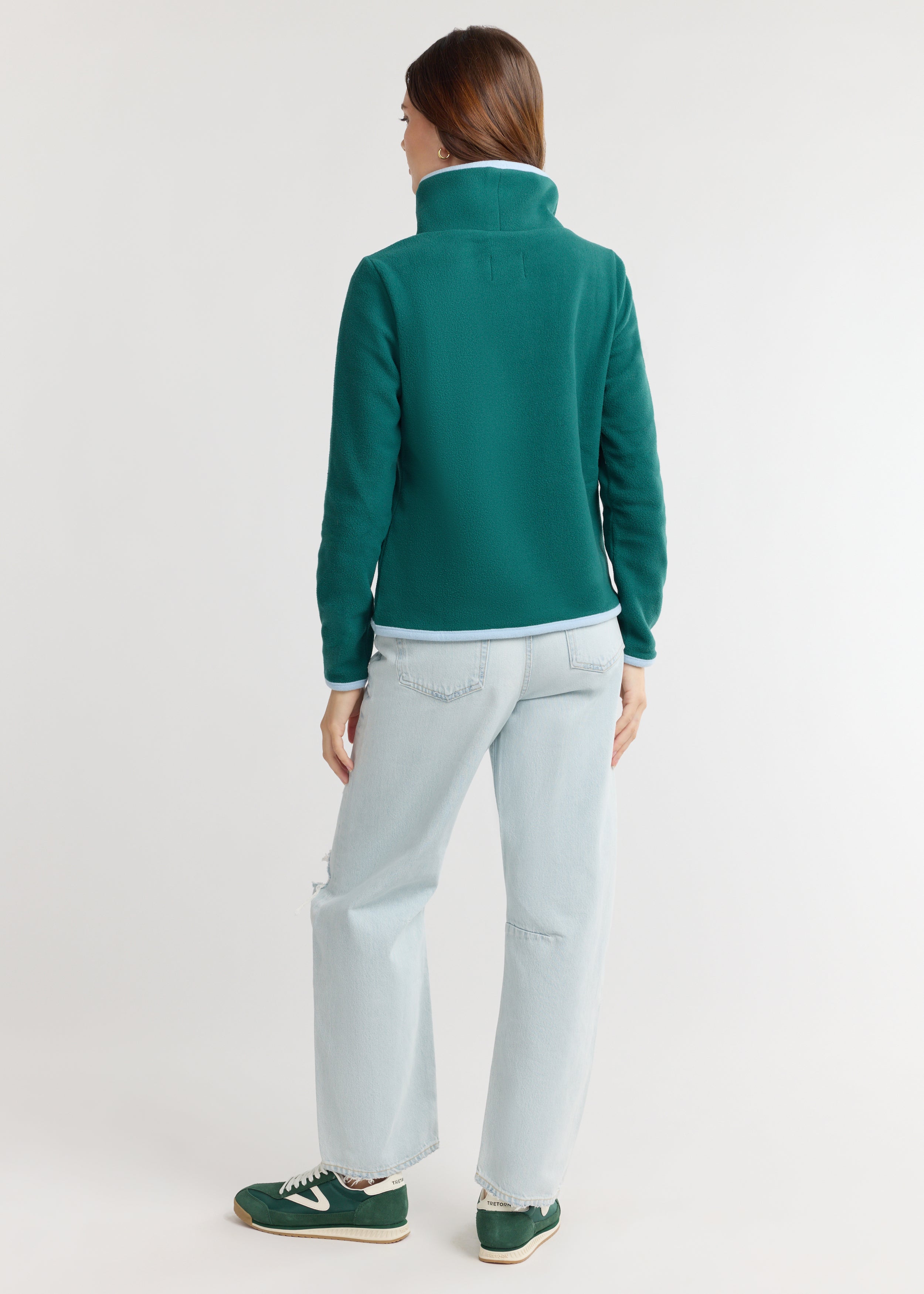 Park Slope with Tipping in Vello Fleece (Woodland Green/Ice Blue