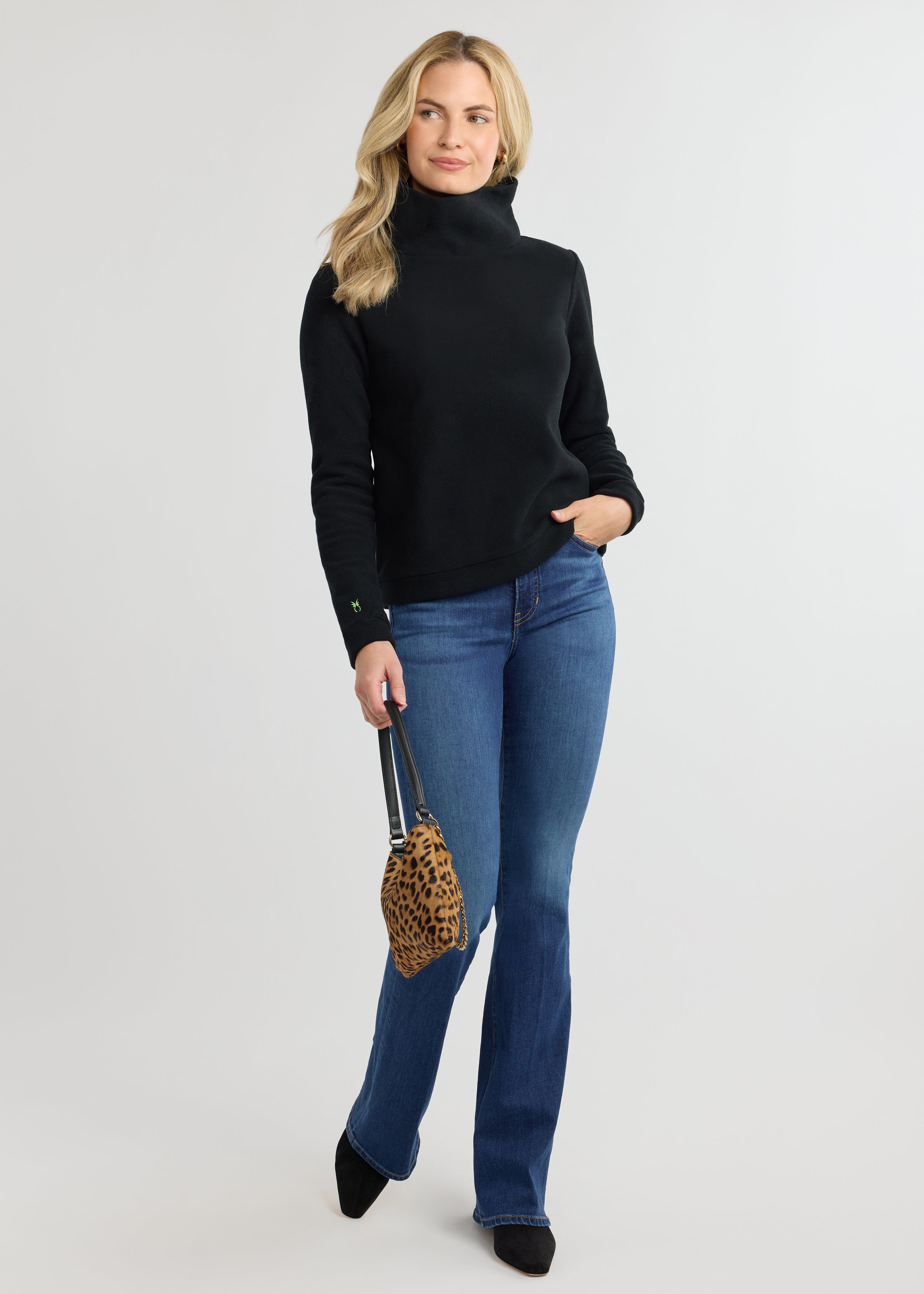 Park Slope Turtleneck in Vello Fleece (Black) – Dudley Stephens