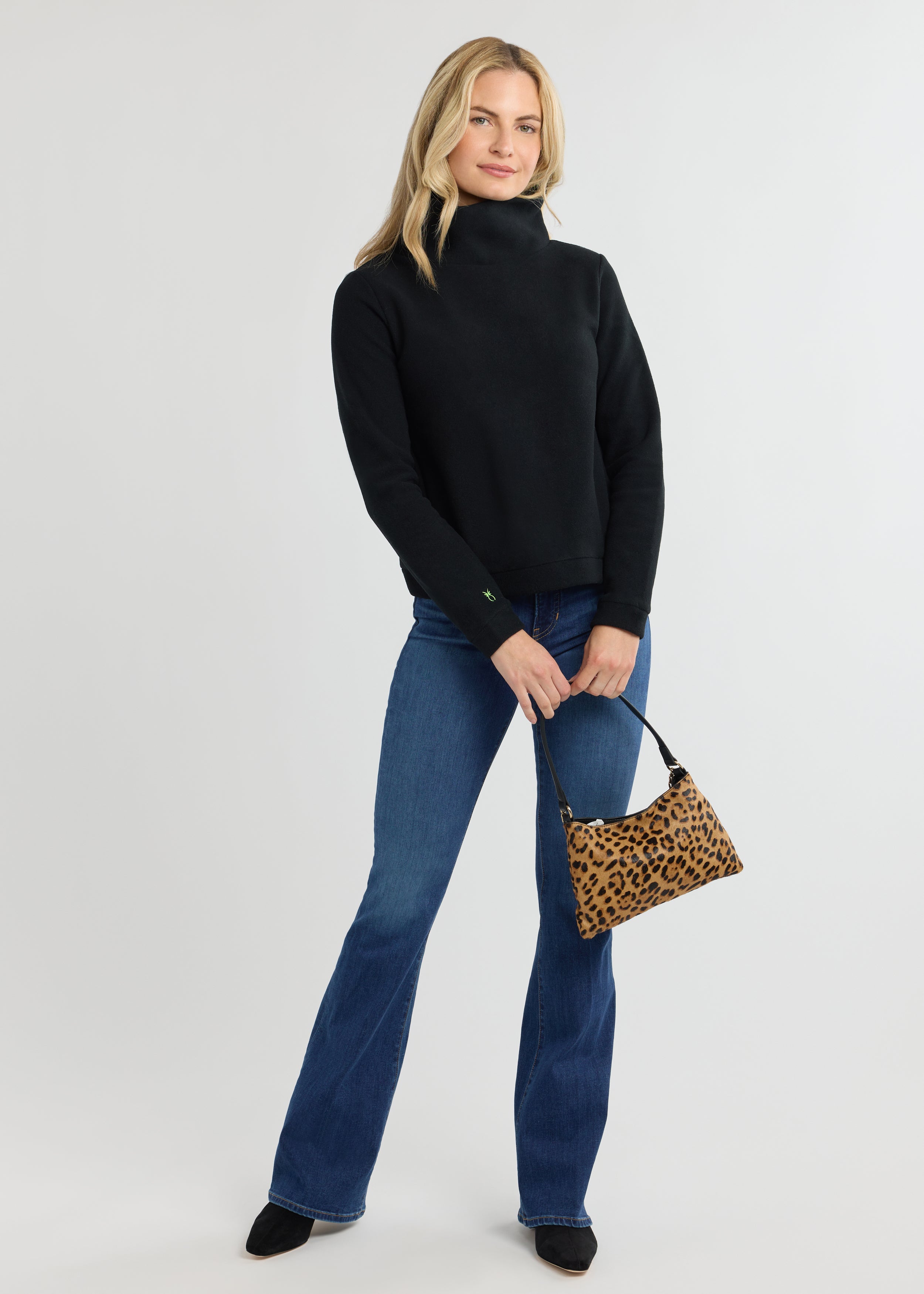 Park Slope Turtleneck in Vello Fleece (Black) – Dudley Stephens