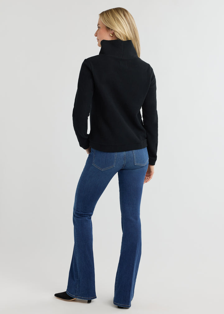 Park Slope Turtleneck in Vello Fleece (Black)