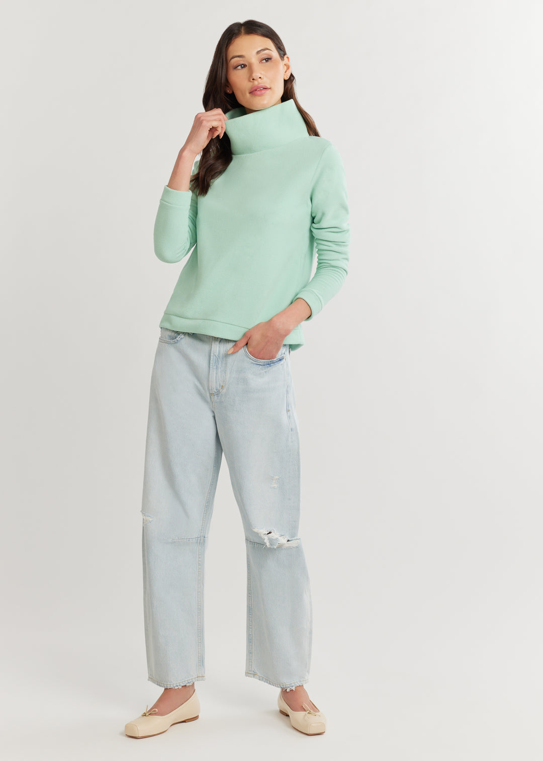 Park Slope Turtleneck in Vello Fleece (Bundles of Joy)