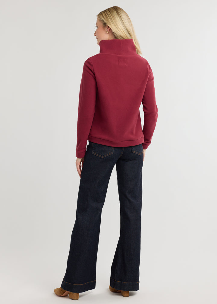Park Slope Turtleneck in Vello Fleece (Burgundy)