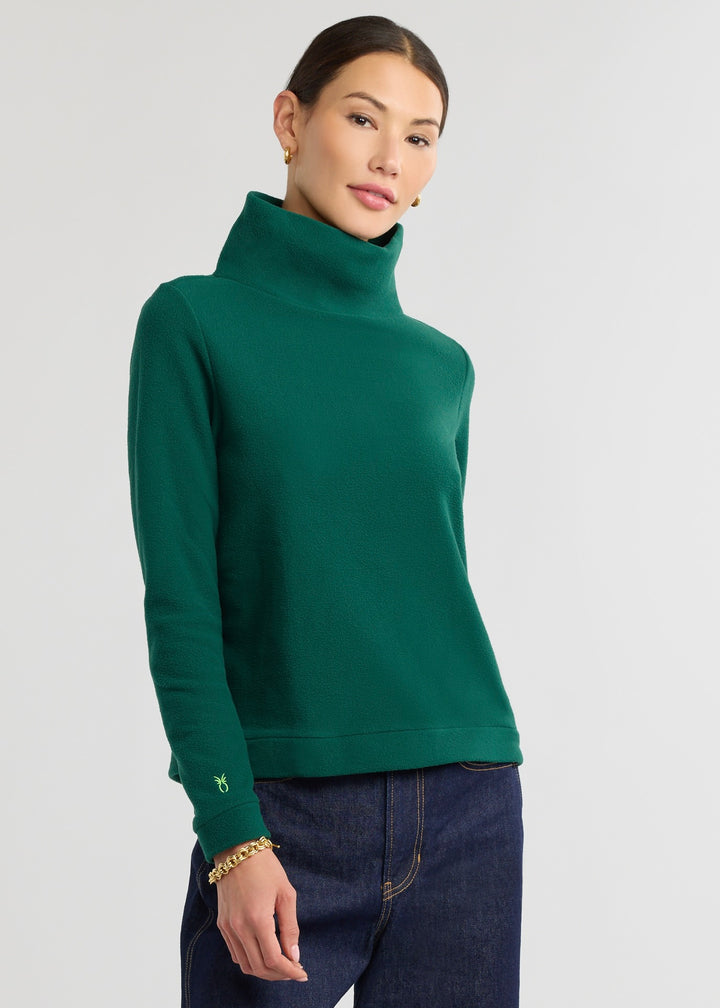 Park Slope Turtleneck in Vello Fleece (Emerald)
