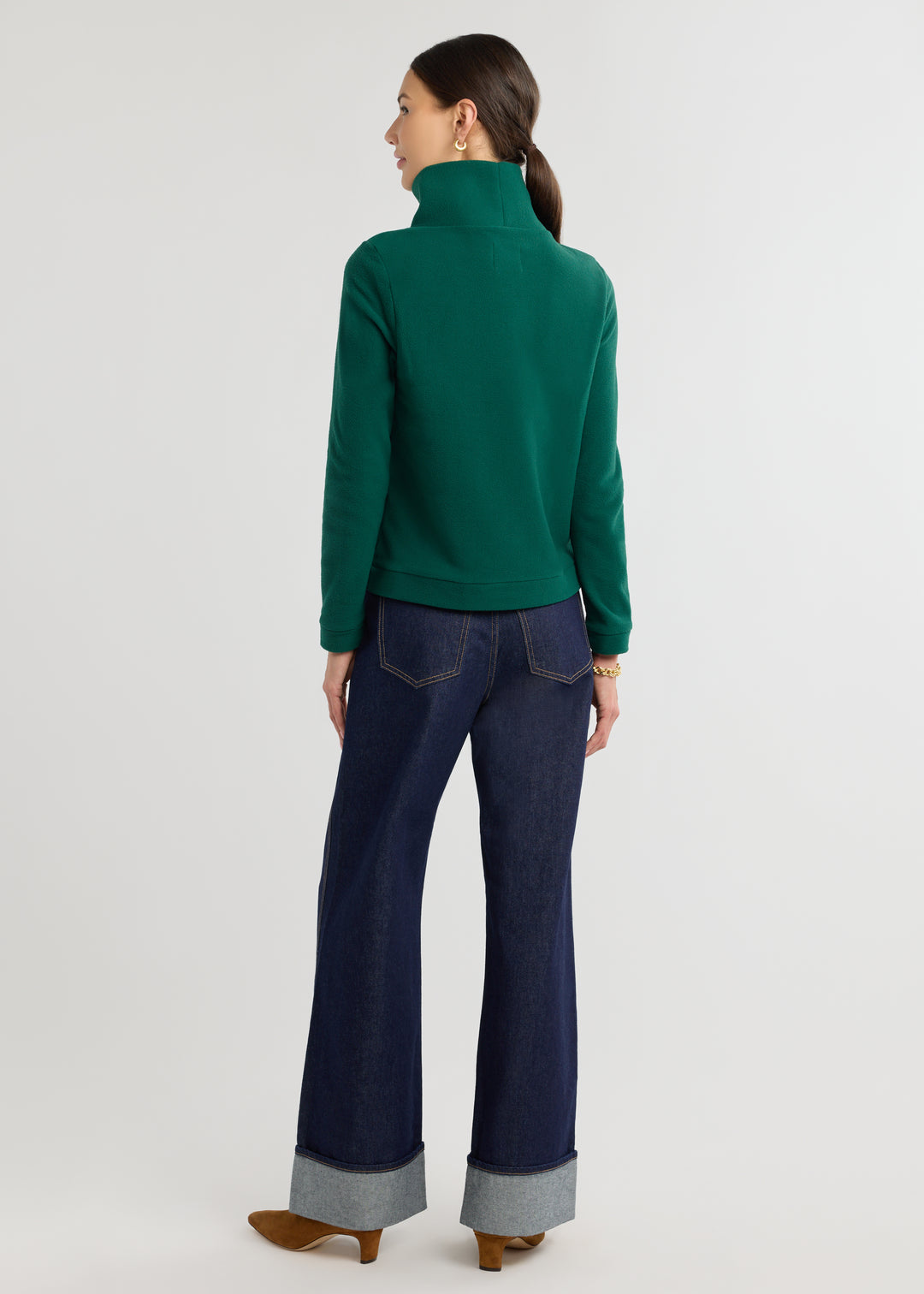 Park Slope Turtleneck in Vello Fleece (Emerald)