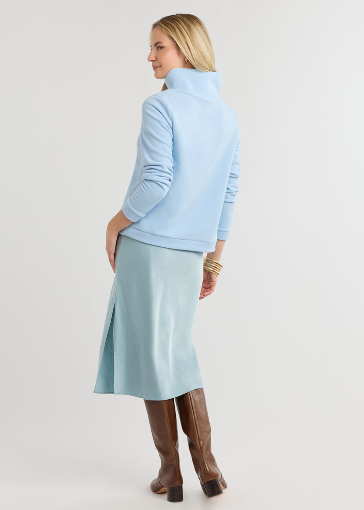 Park Slope Turtleneck in Vello Fleece (Ice Blue)