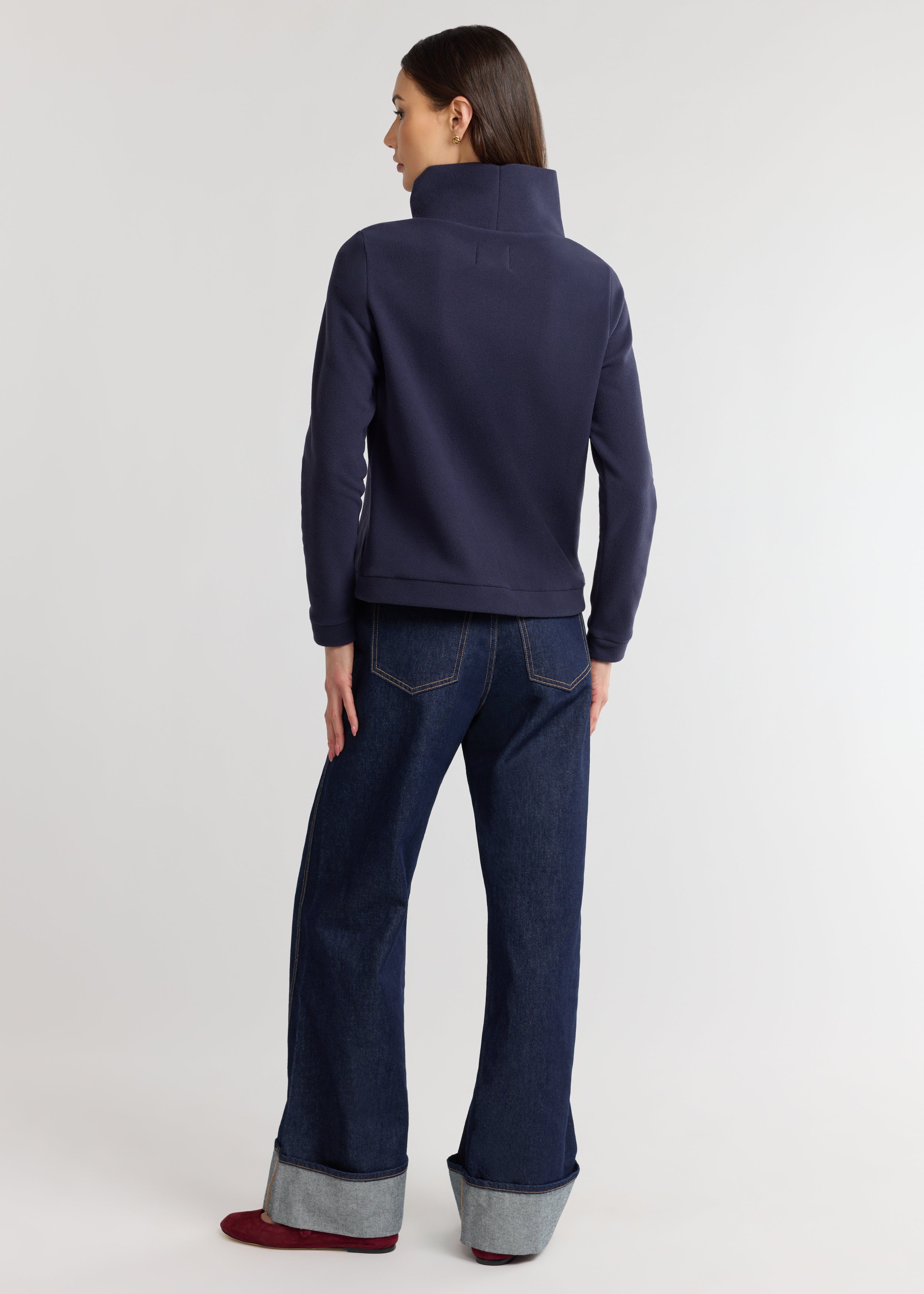 Park Slope Turtleneck in Vello Fleece (Navy) – Dudley Stephens