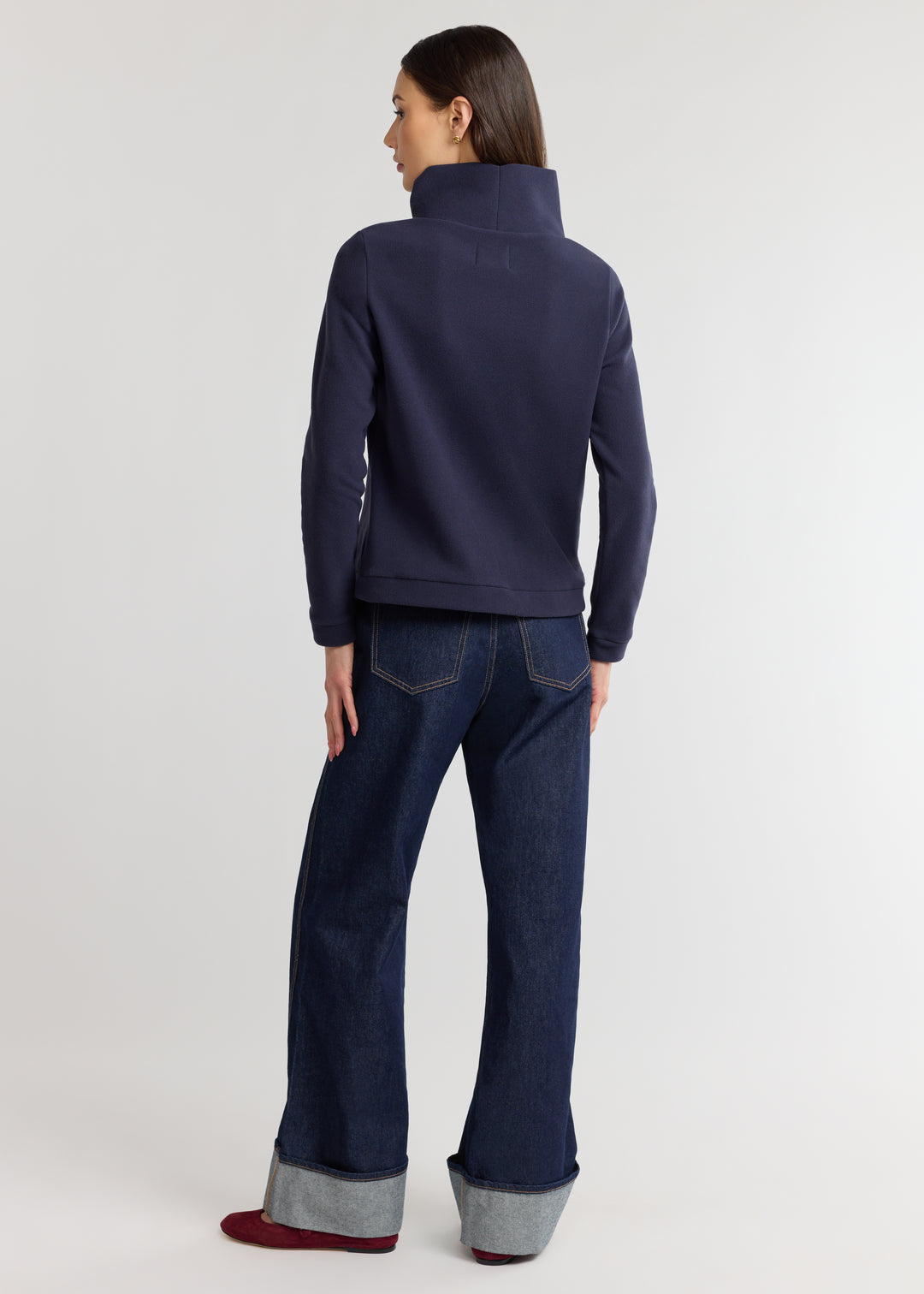 Park Slope Turtleneck in Vello Fleece (Navy)