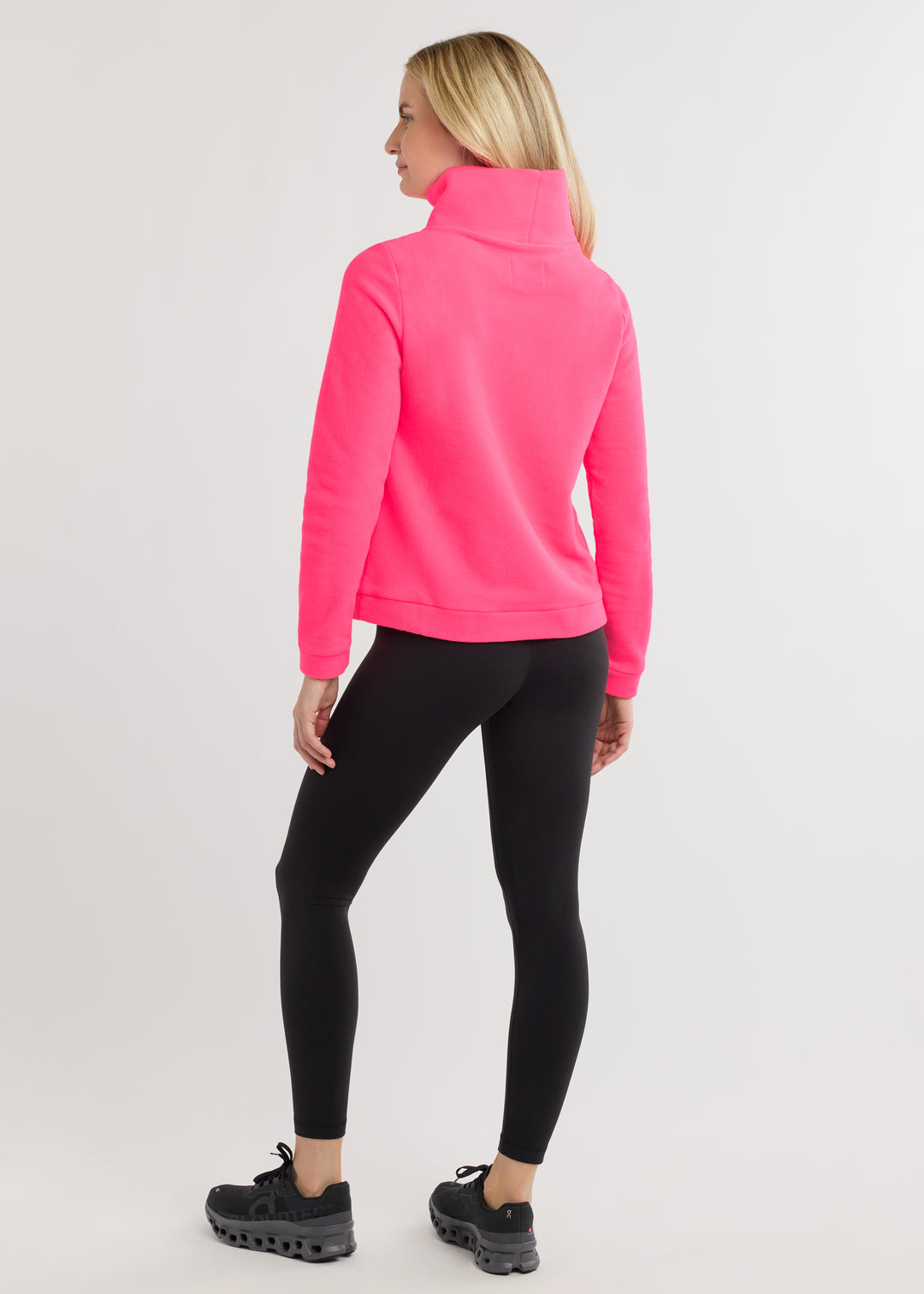 Park Slope Turtleneck in Vello Fleece (Neon Pink)