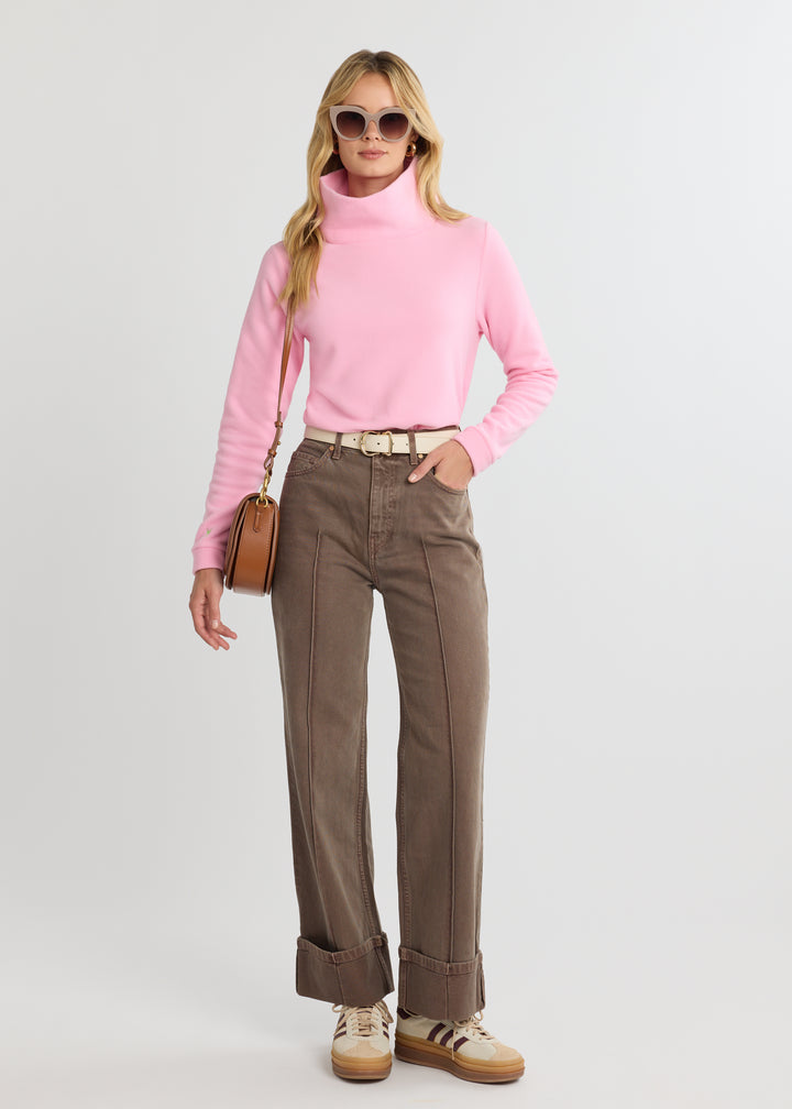 Park Slope Turtleneck in Vello Fleece (Prism Pink)