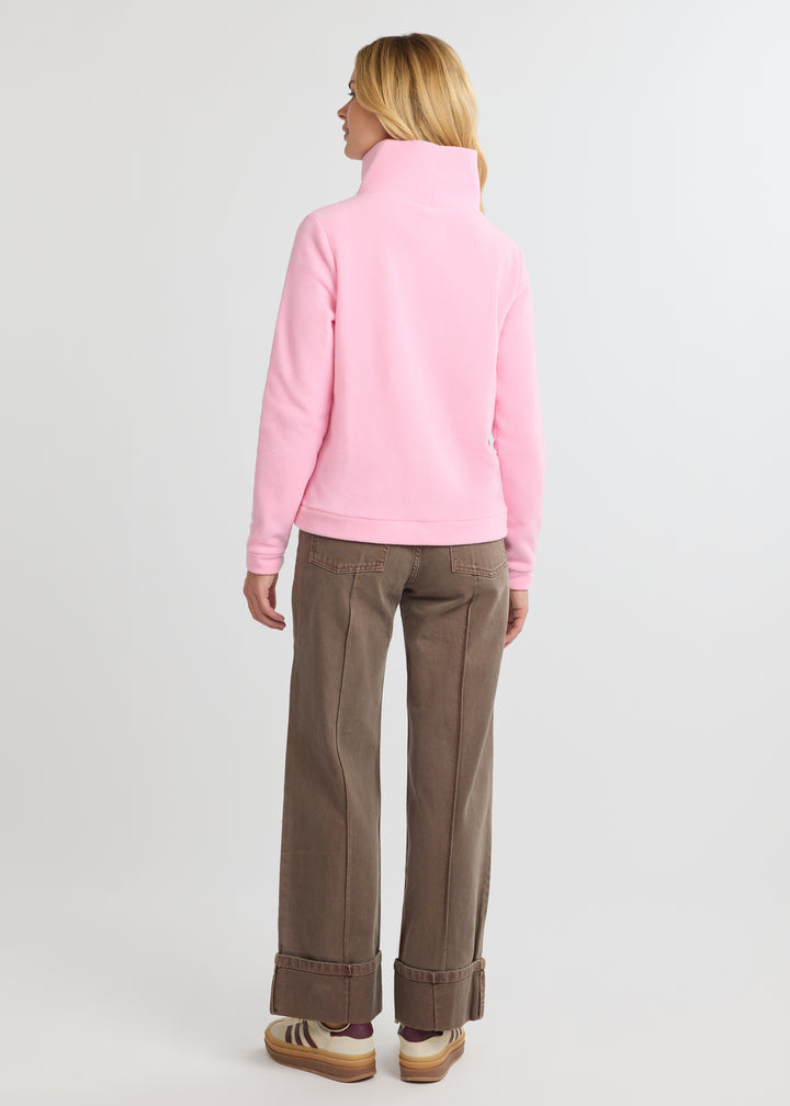 Park Slope Turtleneck in Vello Fleece (Prism Pink)