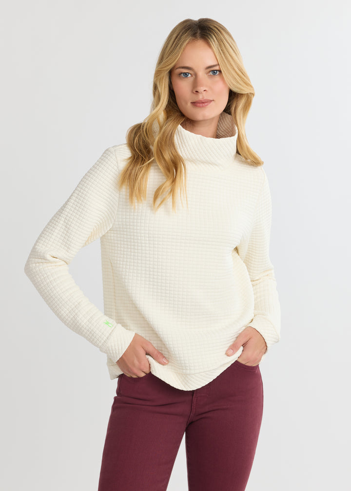 Park Slope Turtleneck in Waffle (Cream)