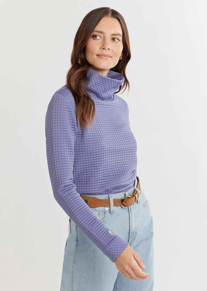 Park Slope Turtleneck in Waffle (Velvet Morning)