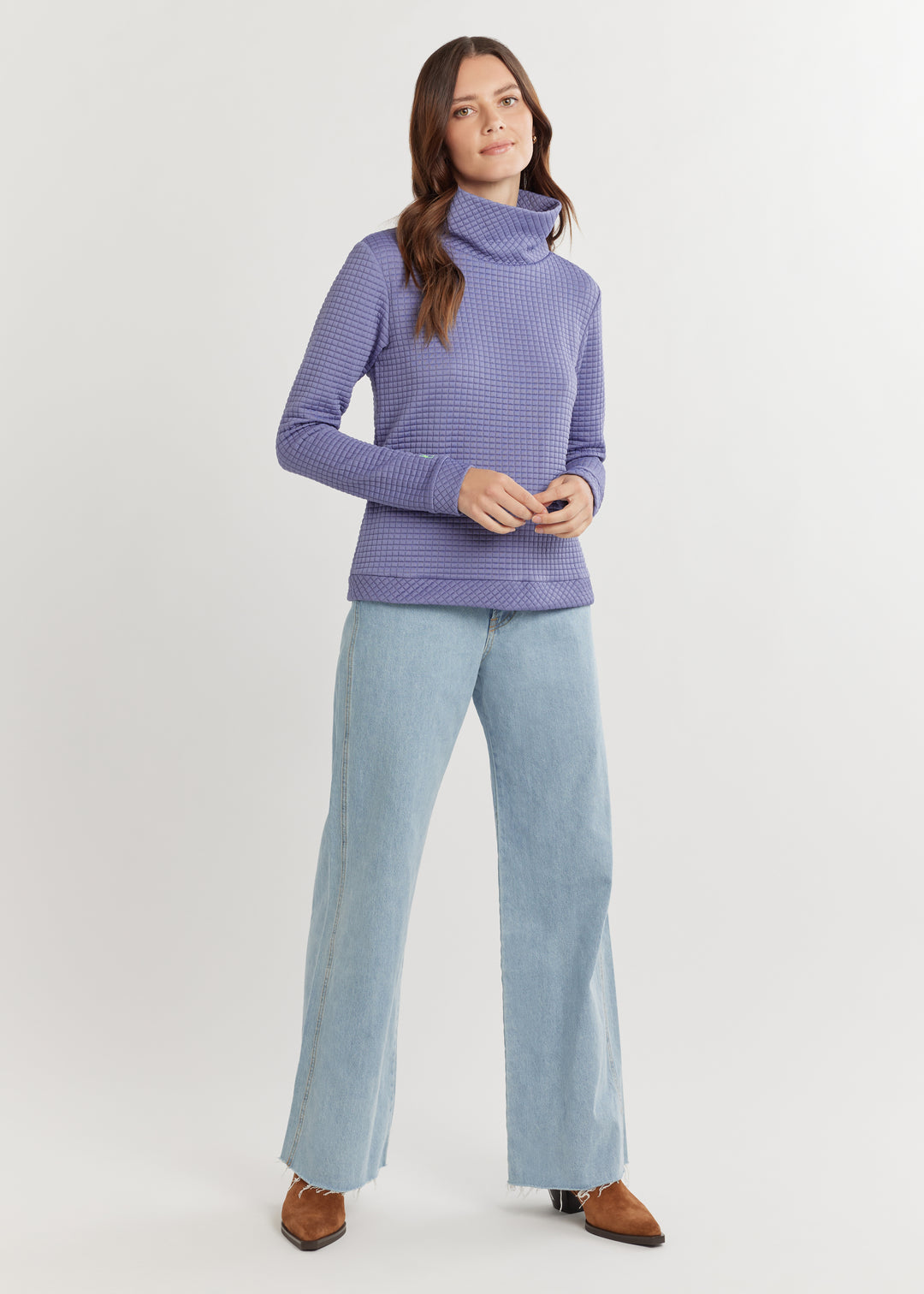 Park Slope Turtleneck in Waffle (Velvet Morning)