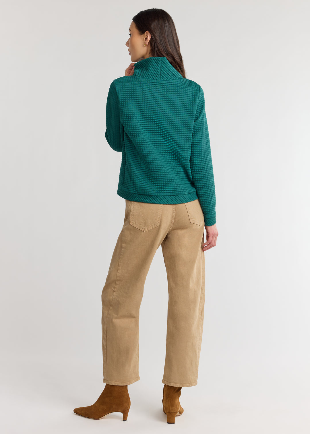 Park Slope Turtleneck in Waffle (Woodland Green)