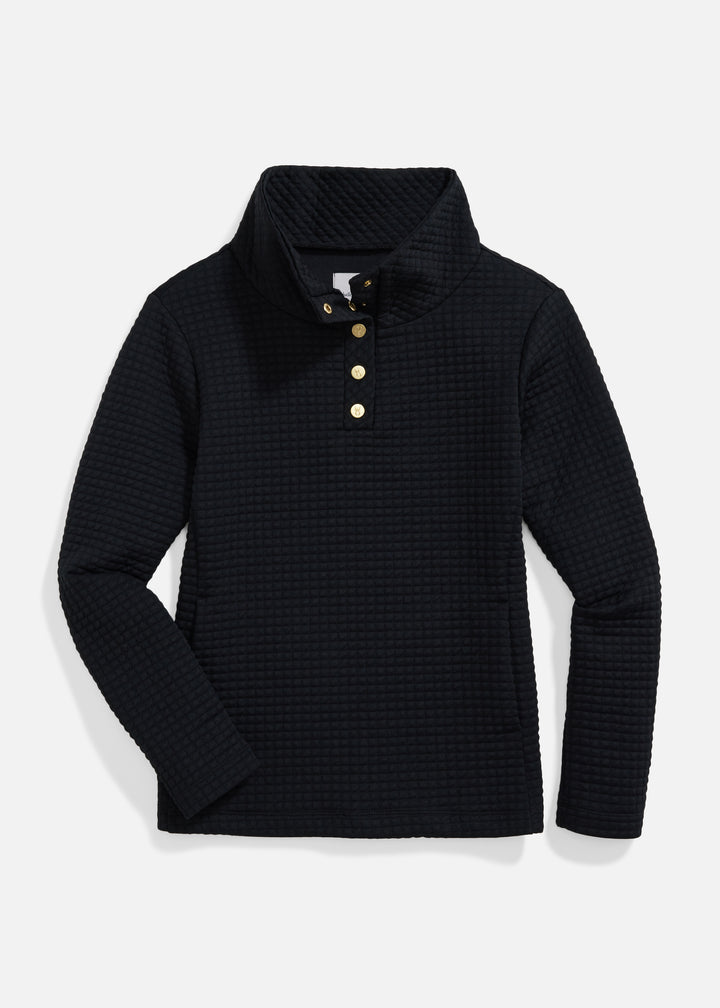 Perry Street Pullover in Waffle (Black)