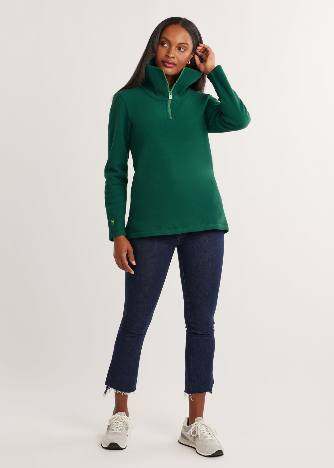 Prospect Pullover in Vello Fleece (Emerald)