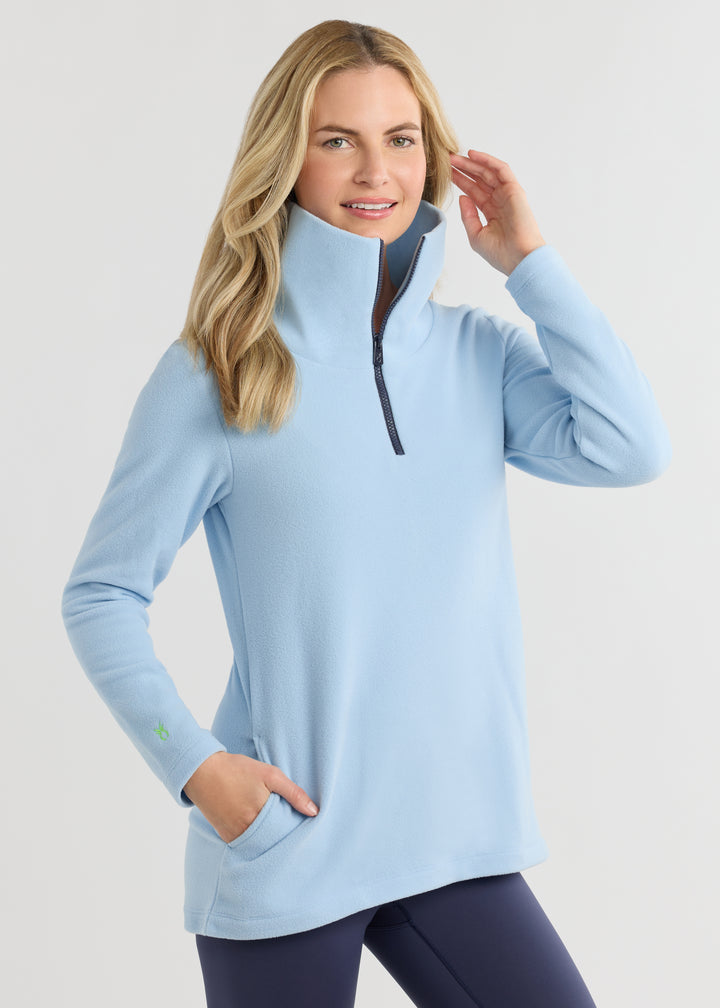 Prospect Pullover in Vello Fleece (Ice Blue)