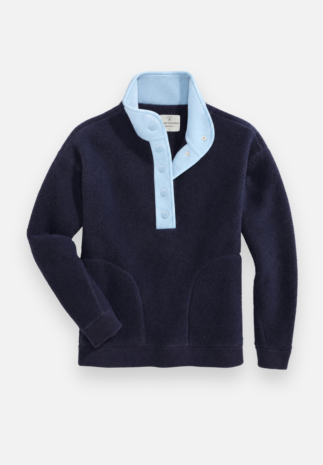 Palomino Pullover in Sherpa Fleece (Navy/Ice Blue)
