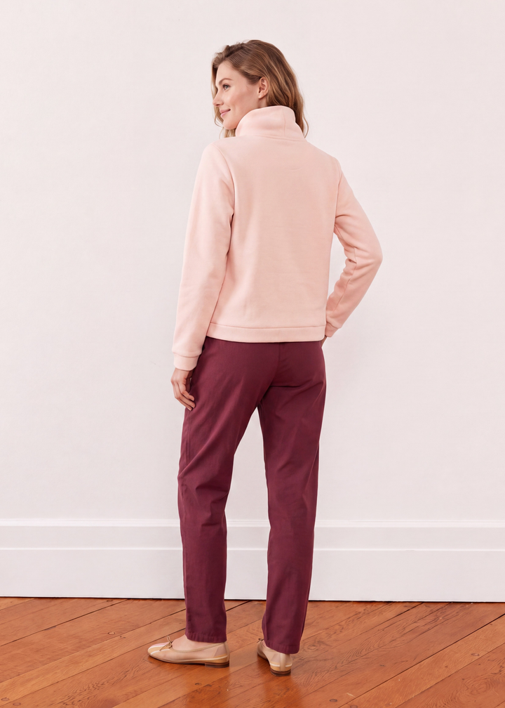 Park Slope Turtleneck in Vello Fleece (Powder Blush)