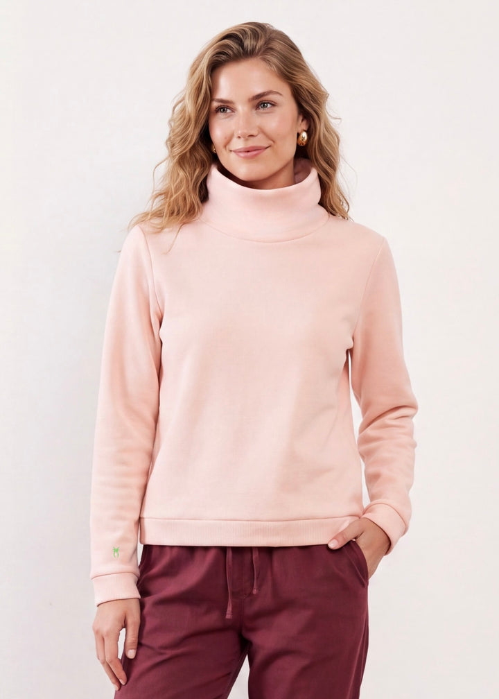 Park Slope Turtleneck in Vello Fleece (Powder Blush)