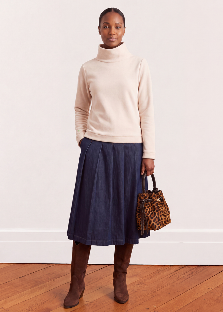 Park Slope Turtleneck in Vello Fleece (Oatmeal)