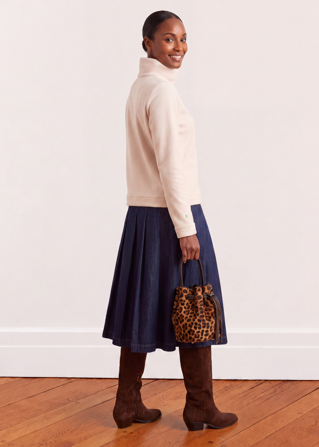 Park Slope Turtleneck in Vello Fleece (Oatmeal)