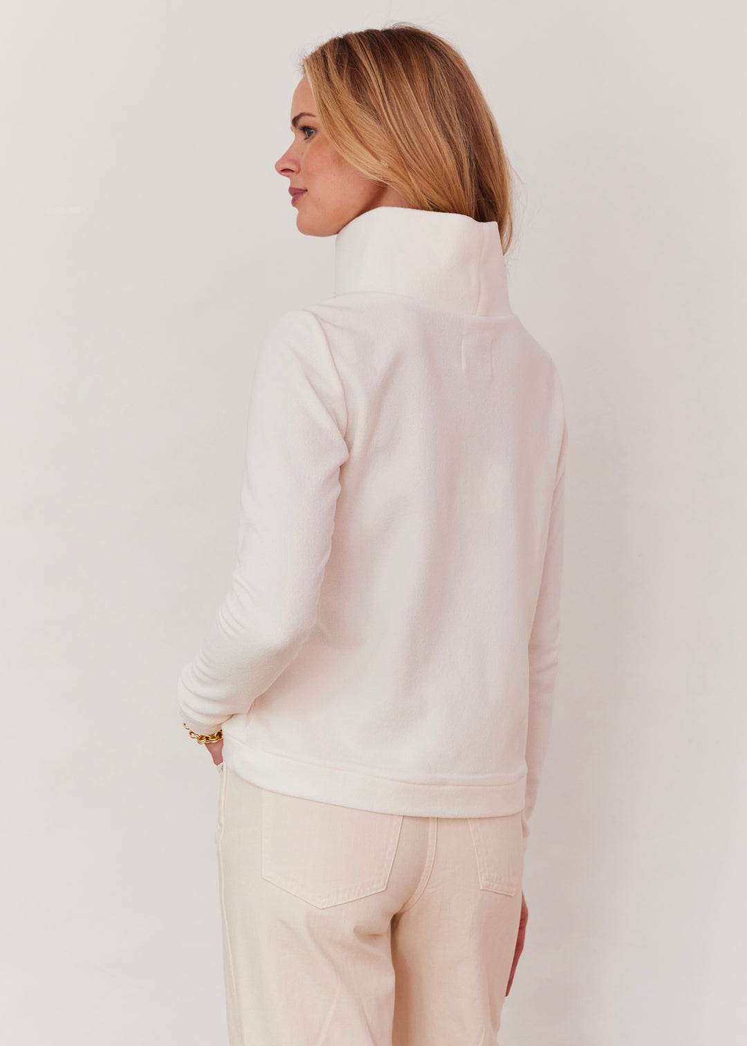 Park Slope Turtleneck in Terry Fleece (Cream)