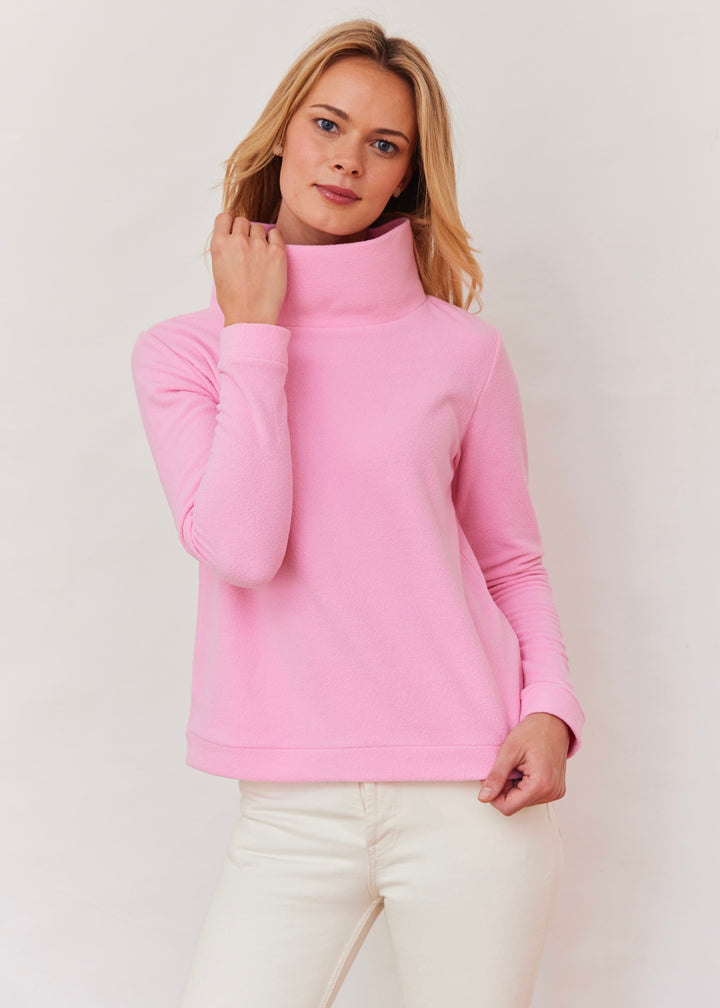 Park Slope Turtleneck in Terry Fleece (Prism Pink)