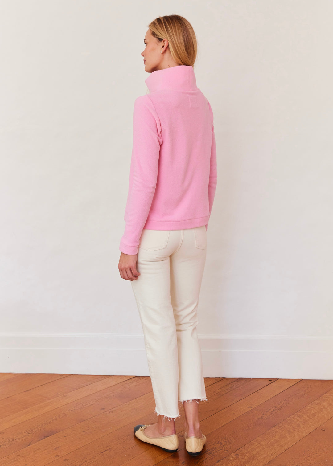 Park Slope Turtleneck in Terry Fleece (Prism Pink)