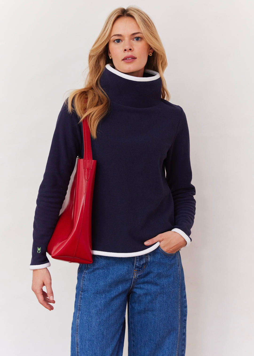 Park Slope with Tipping in Terry Fleece (Navy/White)