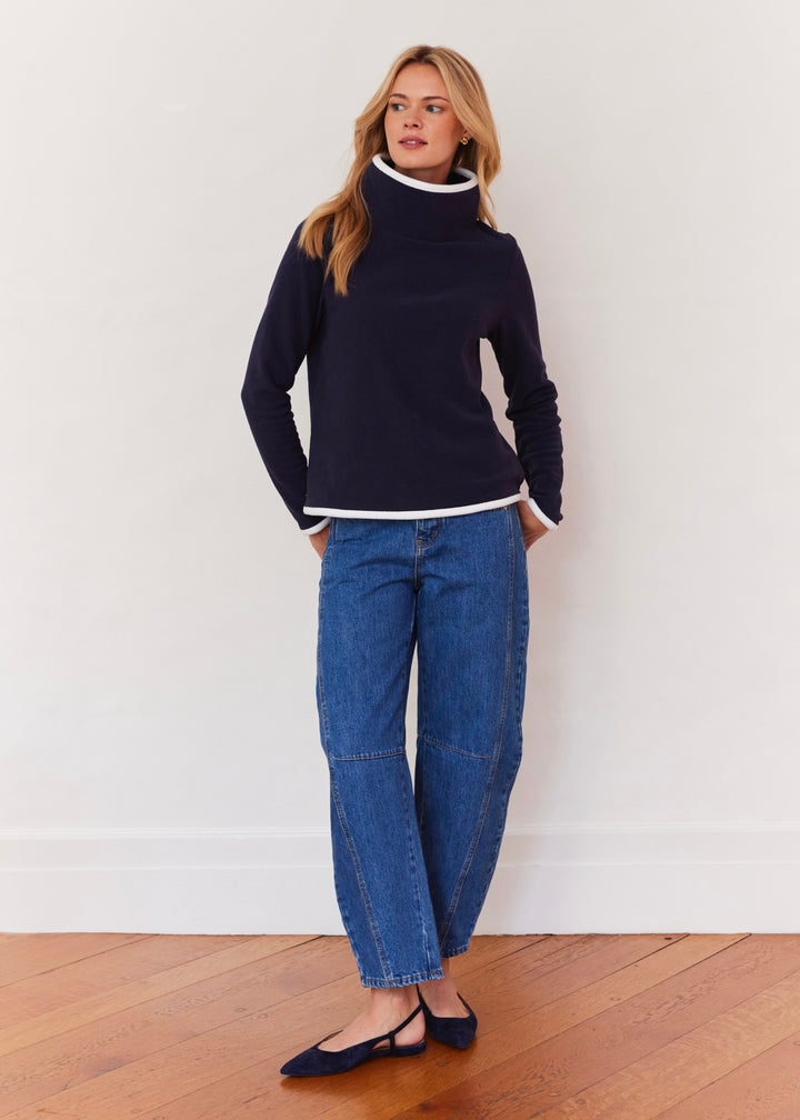 Park Slope with Tipping in Terry Fleece (Navy/White)