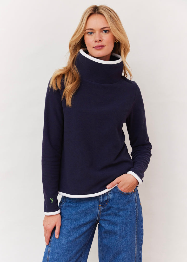 Park Slope with Tipping in Terry Fleece (Navy/White)