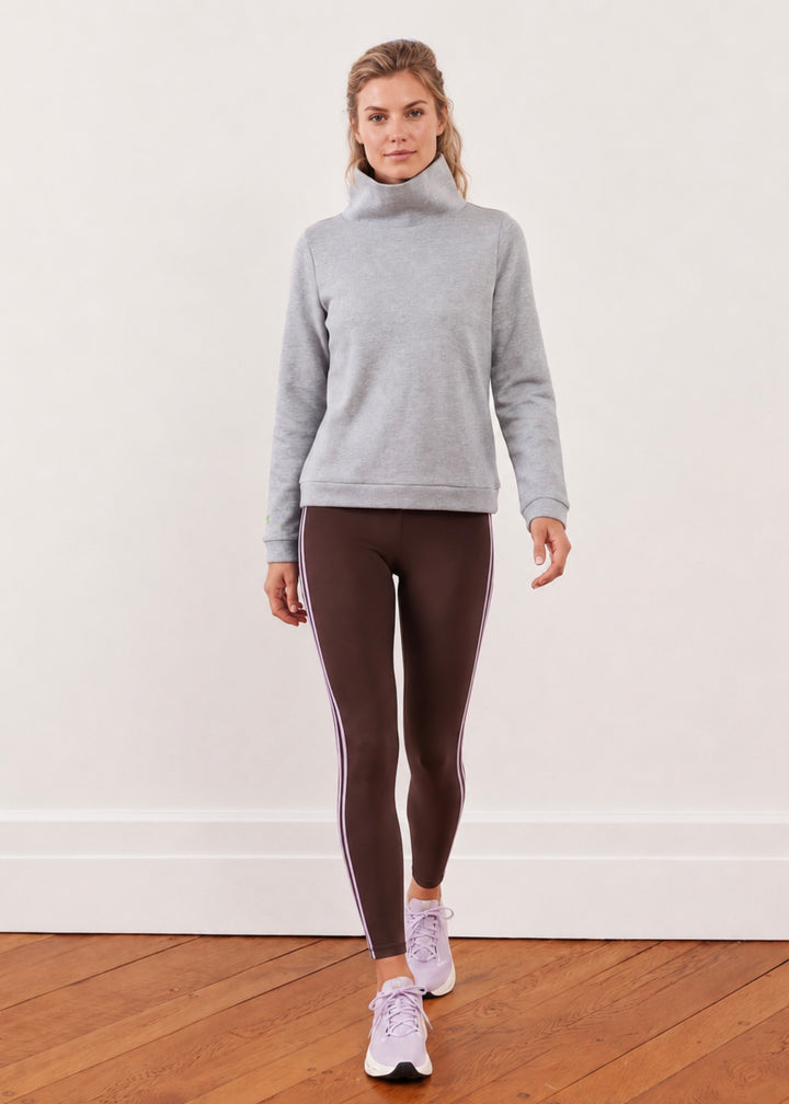 Park Slope Turtleneck in French Terry (Heather Grey)