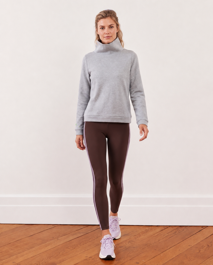 Park Slope Turtleneck in French Terry (Heather Grey)