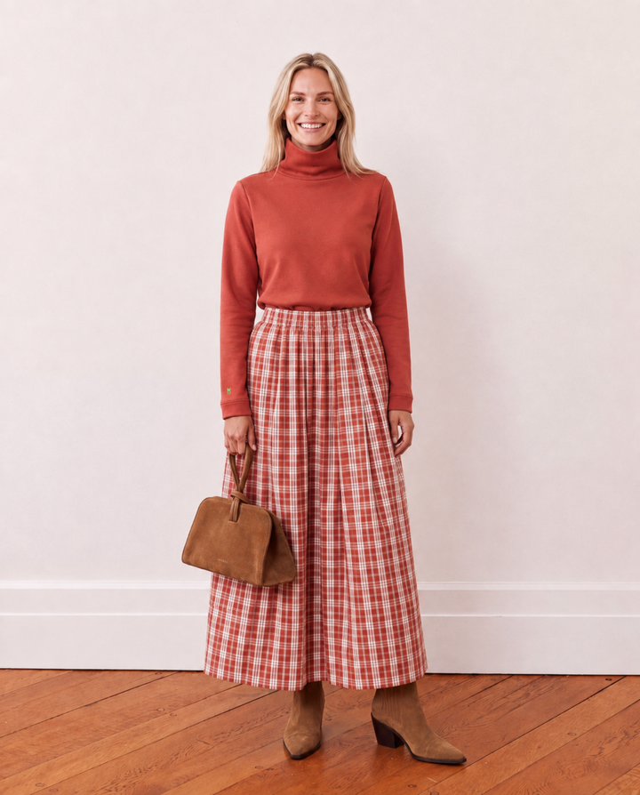 Park Slope Turtleneck in French Terry (Cinnamon)