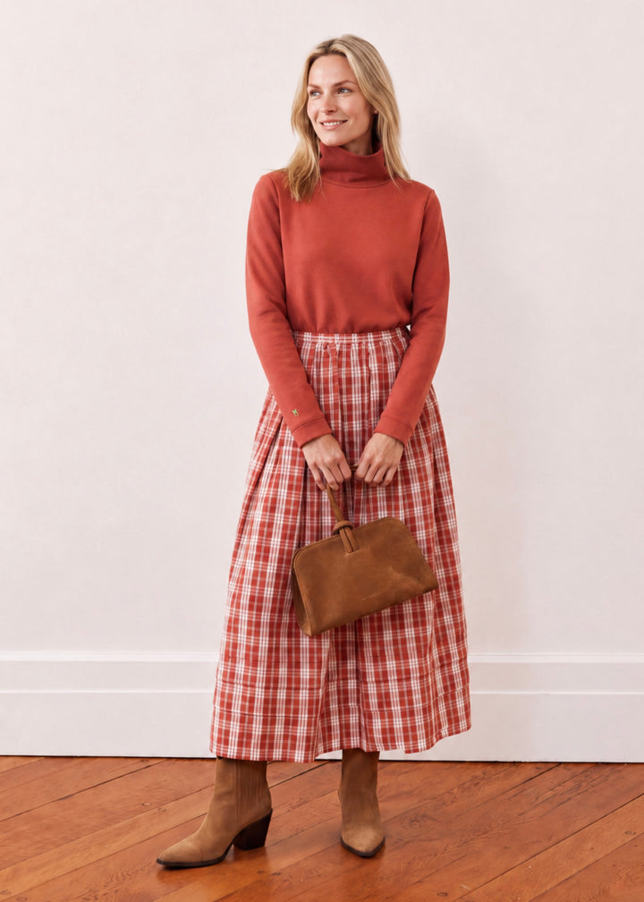 Park Slope Turtleneck in French Terry (Cinnamon)