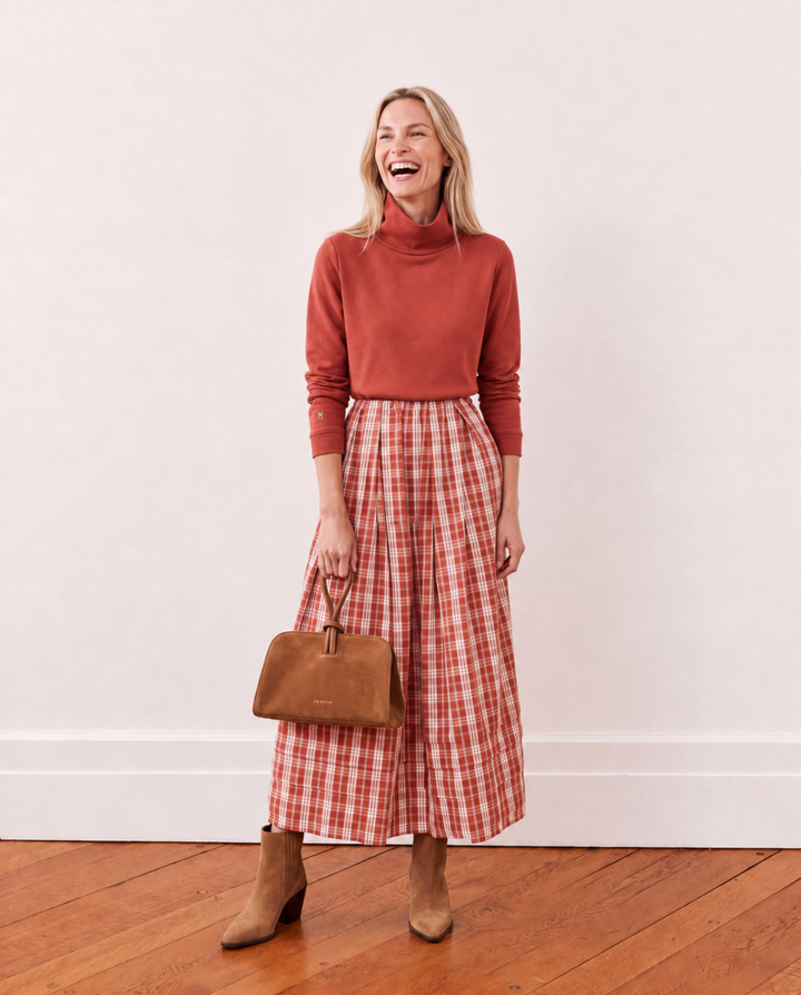 Park Slope Turtleneck in French Terry (Cinnamon)