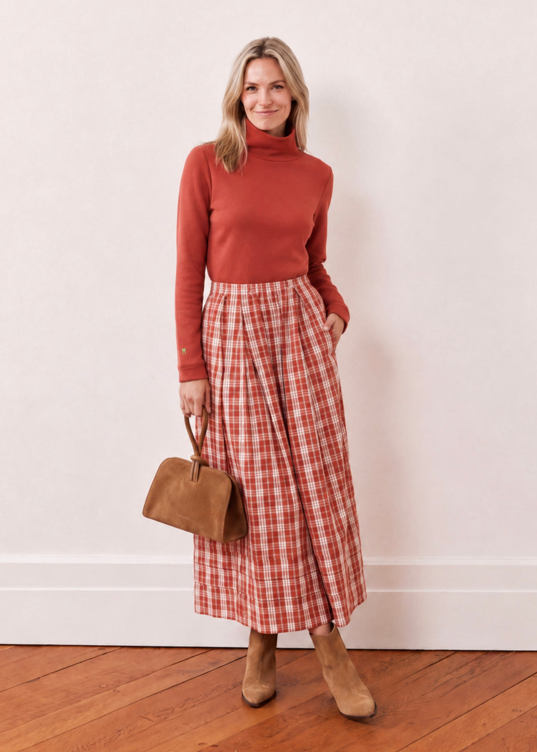 Park Slope Turtleneck in French Terry (Cinnamon)
