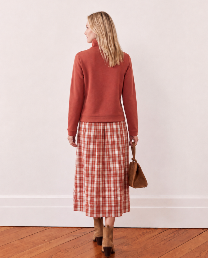 Park Slope Turtleneck in French Terry (Cinnamon)