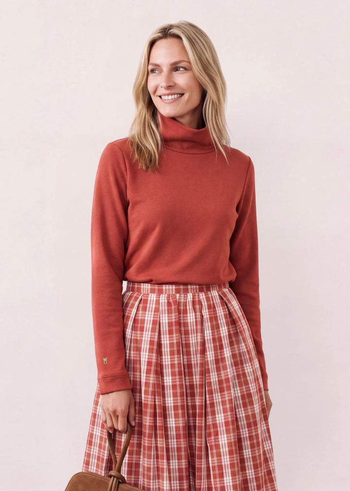Park Slope Turtleneck in French Terry (Cinnamon)
