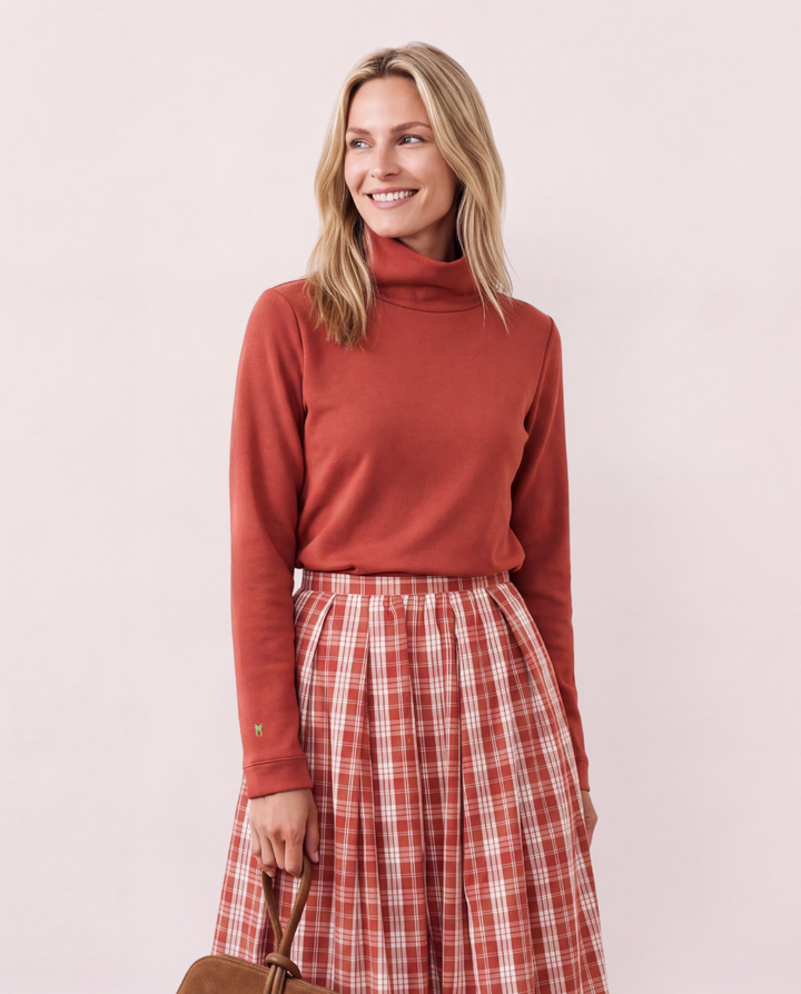 Park Slope Turtleneck in French Terry (Cinnamon)