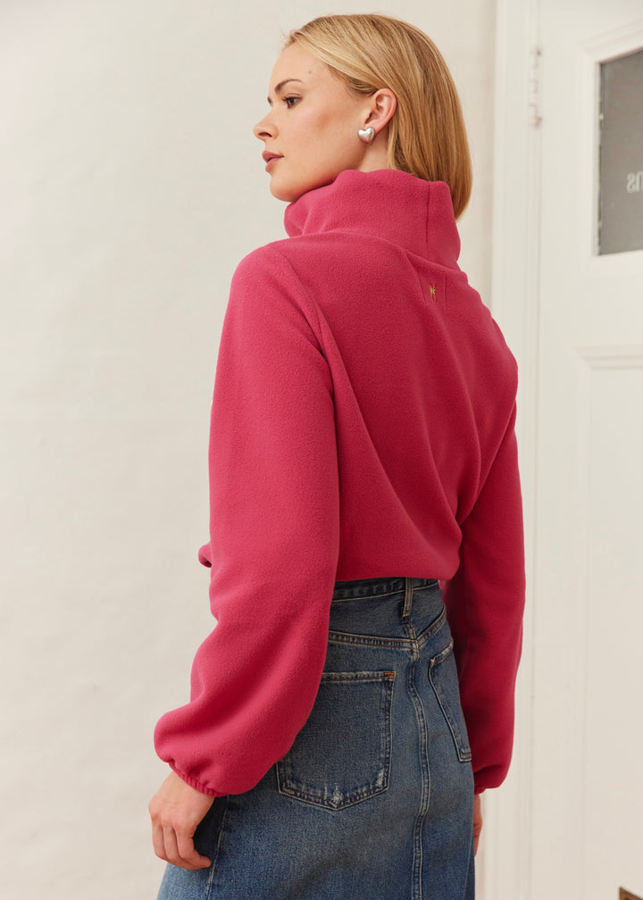 Peggy Bow Top in Vello Fleece (Berry)