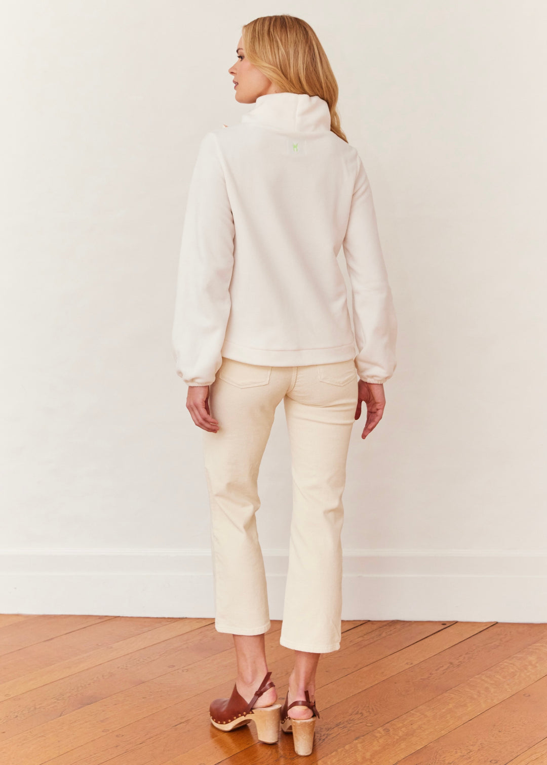 Peggy Bow Top in Vello Fleece (Cream)