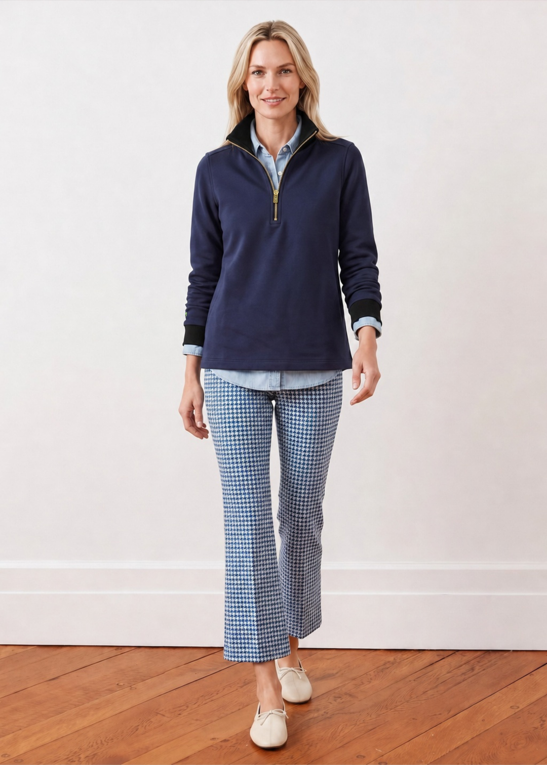 Pembroke Pullover in French Terry (Navy)